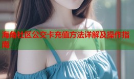 海角社区公交卡充值方法详解及操作指南