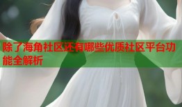 除了海角社区还有哪些优质社区平台功能全解析