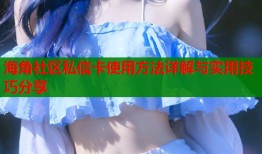 海角社区私信卡使用方法详解与实用技巧分享