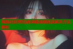 海角社区常见请求错误原因及解决方法解析