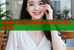 海角社区加载慢原因揭秘及高效交流体验攻略